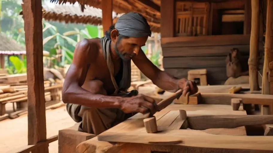 Indian carpenter_making_dheki Odisha 